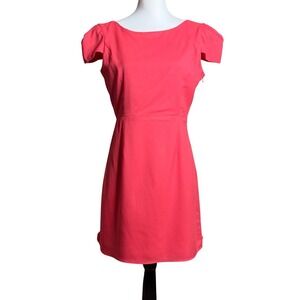 Annabella Low Open Back Cap Sleeve‎ Mini Dress Coral Pink Women Medium